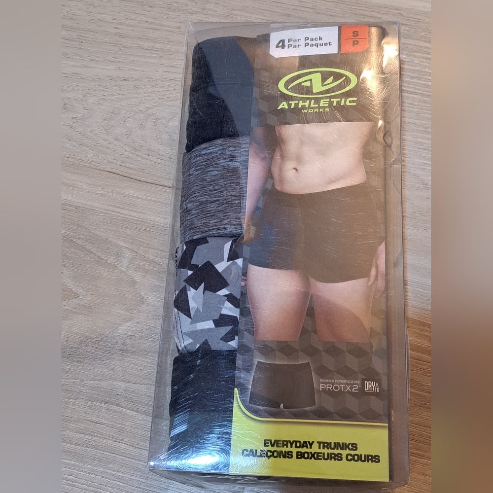 Brand New Athletic Works Men's Everyday Trunks - Black and Gray
